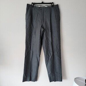 Christian Dior 100% Virgin Wool Vintage Men's Gray Pleated Dress Pants